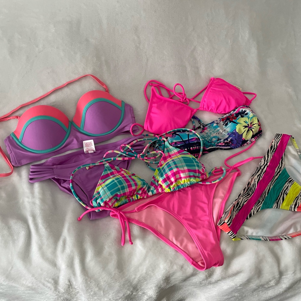 Vibrant Multicolor Bikini Sets -3 pairs